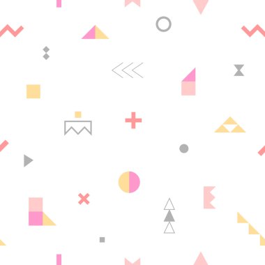 Geometrik kabile seamless modeli Memphis trendy tarzı. Vektör çizim. Arka plan, doku, tekstil, kumaş