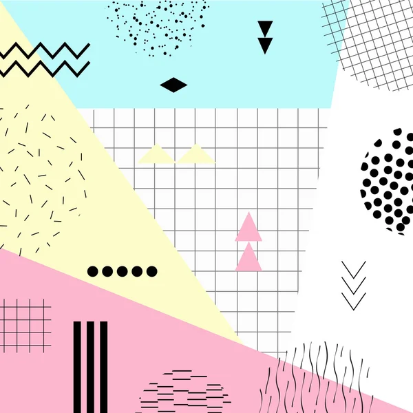 Memphis tarzı geometrik kabile arka plan. Vektör çizim. Arka plan, şablon