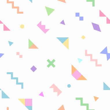 Geometrik kabile seamless modeli Memphis trendy tarzı. Vektör çizim. Arka plan, doku, tekstil, kumaş