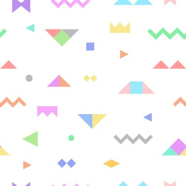 Geometrik kabile seamless modeli Memphis trendy tarzı. Vektör çizim. Arka plan, doku, tekstil, kumaş