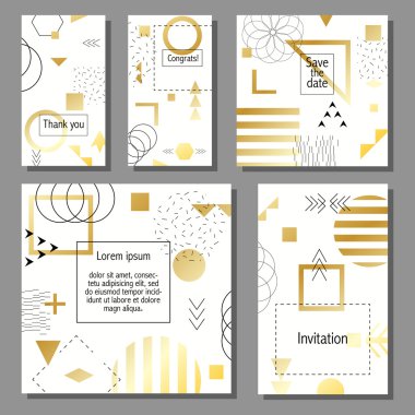 Sanatsal renkli evrensel kart dizisini. Düğün, yıldönümü, doğum günü, tatil, parti. Tasarım poster, kart, davet için.