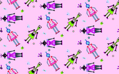 Robot kız vektör arka plan