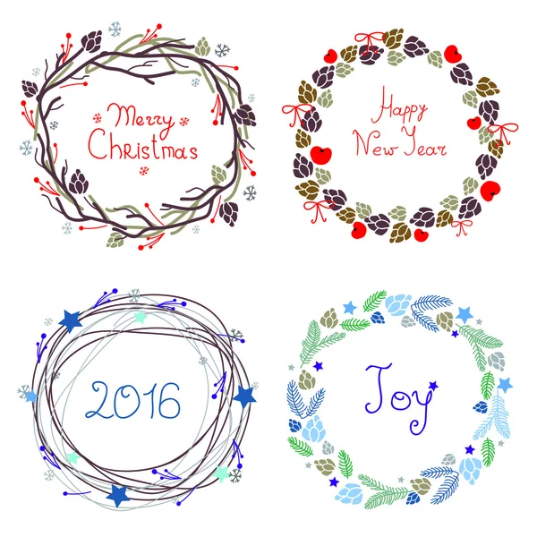 Christmas vector wreaths — Stock Vector