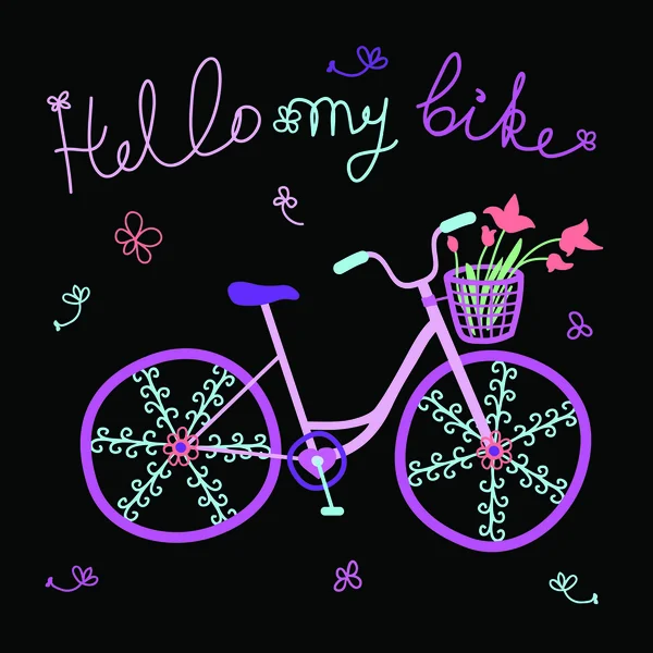 Χαριτωμένο ροζ ποδήλατο διανυσματικά εικονογράφηση — Διανυσματικό Αρχείο