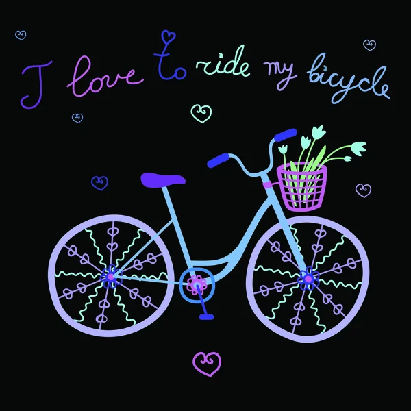 Εικονογράφηση φορέας χαριτωμένο μπλε ποδήλατο — Διανυσματικό Αρχείο