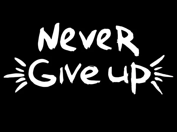 Unique lettering poster with a phrase Never give up — Stock Vector
