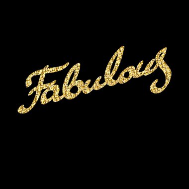 Çok iyi - el mürekkep fırça kalem hat boyalı, altın parıltı doku. Siyah arka plan üzerine izole Inspirational kelime.