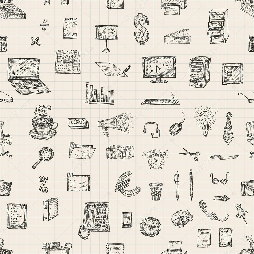 Business hand drawing icons.