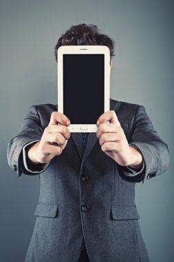 işadamı ve dijital tablet