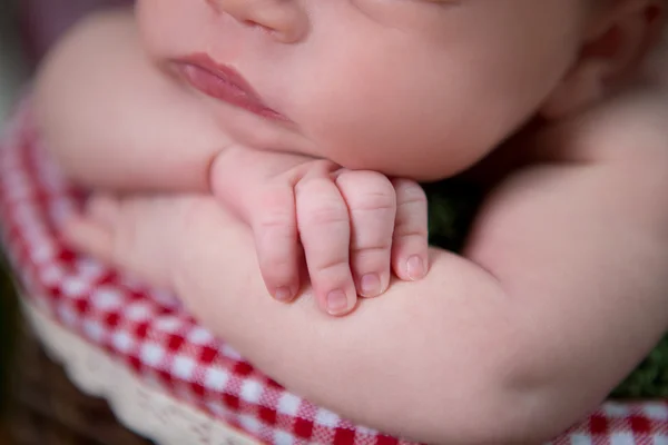 Os pés de um bebê recém-nascido — Fotografia de Stock