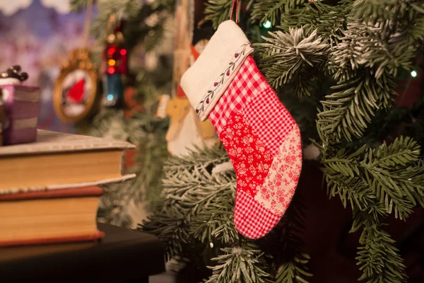 Χριστούγεννα διακόσμηση με τζάκι — Φωτογραφία Αρχείου