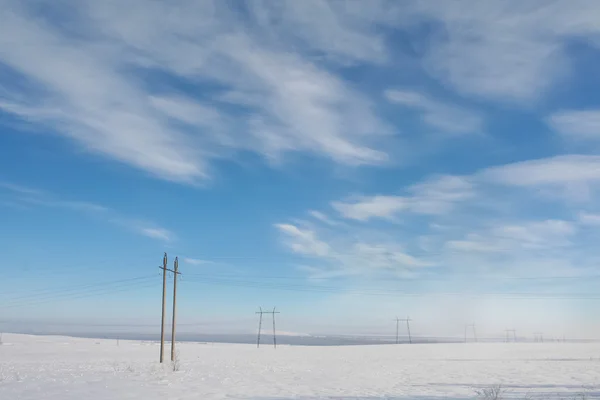 Campo de inverno azul — Fotografia de Stock