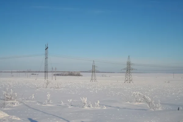 Campo de inverno azul — Fotografia de Stock