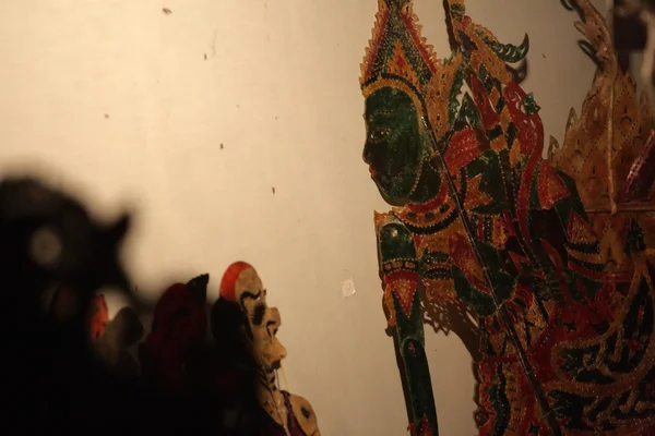 Wayang Kulit (Stínové loutkové divadlo), Kelantan, Malajsie — Stock fotografie