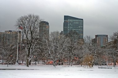 Boston, Massachusetts, ABD 'de kar yağışının stok görüntüsü