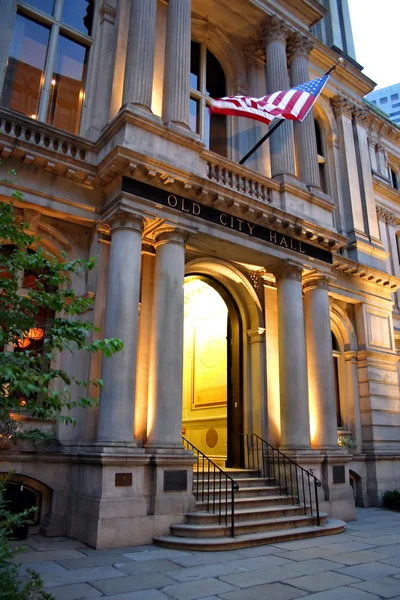 Viejo pasillo de ciudad, Boston — Foto de Stock