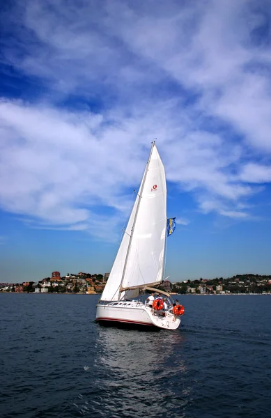 Archivbild eines Segelbootes in der Nähe des Hafens von Sydney, Australien — Stockfoto