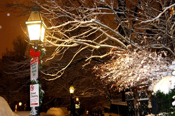 雪の降るボストンの冬のストック画像です — ストック写真
