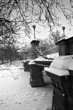 Boston, Massachusetts, ABD 'de kar yağışının stok görüntüsü