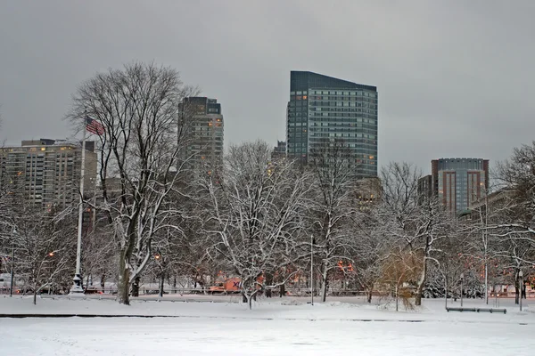 Boston, Massachusetts, ABD 'de kar yağışının stok görüntüsü — Stok fotoğraf