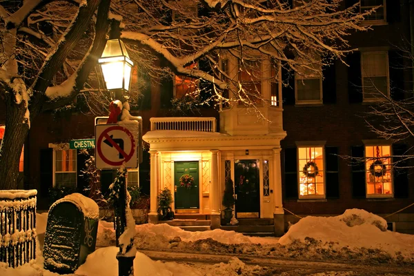 Stock image of a snowing winter at Boston, Massachusetts, USA — Stock Photo, Image
