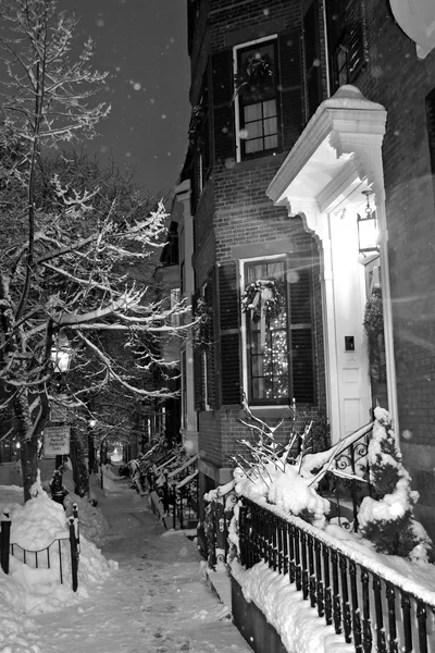 Boston, Massachusetts, ABD 'de kar yağışının stok görüntüsü