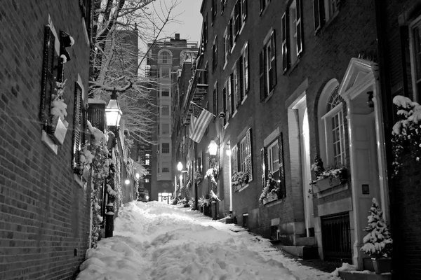 Stock imagen de un invierno nevando en Boston, Massachusetts, EE.UU. —  Fotos de Stock