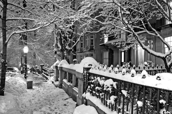 Image en stock d'un hiver neigeux à Boston, Massachusetts, Etats-Unis — Photo