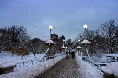 Karlı kış, Boston, Massachusetts, ABD