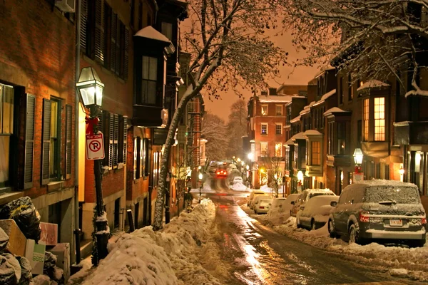 Stock immagine di un inverno nevoso a Boston, Massachusetts, Stati Uniti — Foto Stock