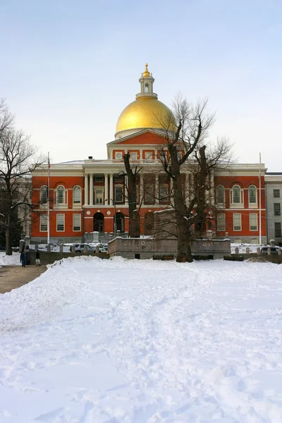 Obraz zapasu śniegu zima w Bostonie, massachusetts, usa — Zdjęcie stockowe