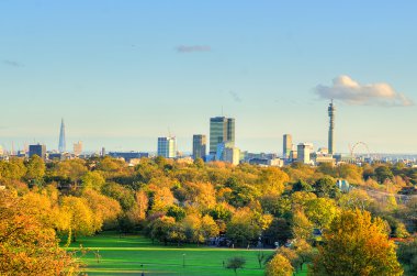 Nefes kesici manzara panoramik Londra cityscape St. Regents park güzel Primrose Hill görüldü