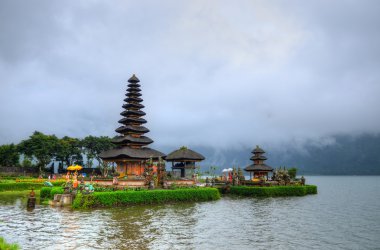 Pura ulun danu bratan, hindu Tapınağı bratan Gölü, bali, Endonezya