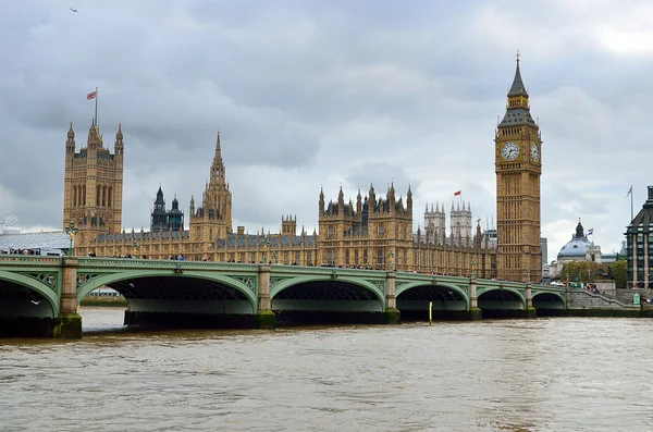 Big ben e casas do parlamento, Londres, Reino Unido — Fotografia de Stock