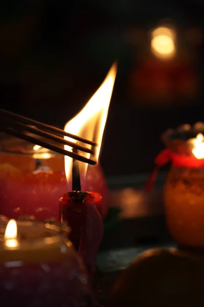 Candles with a soft background — Stock Photo, Image