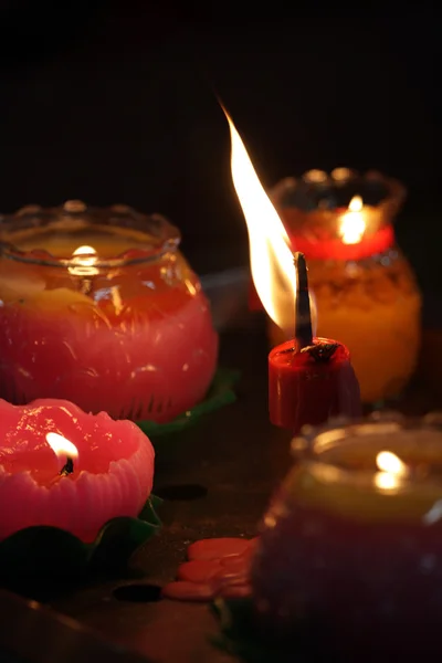 Candles with a soft background — Stock Photo, Image