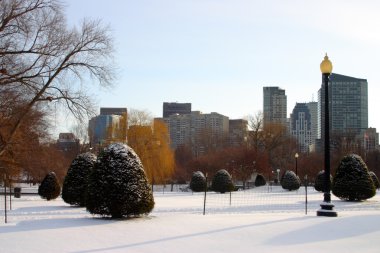 Boston, Massachusetts, ABD 'de kar yağışının stok görüntüsü
