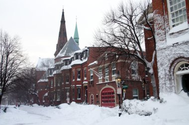 Boston, Massachusetts, ABD 'de kar yağışının stok görüntüsü