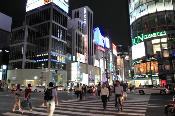 Ginza Yon-Chome crossing, Tóquio, Japão — Fotografia de Stock