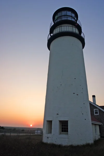 赛点光源是科德角，马萨诸塞州的历史性灯塔 — 图库照片