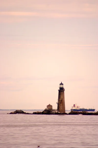 New England'ın en eski deniz feneri Boston Harbor deniz feneri olduğunu. — Stok fotoğraf
