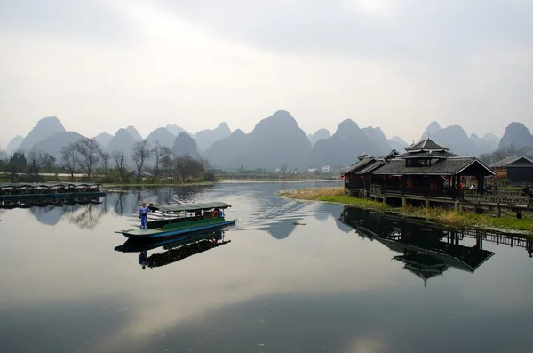 Paesaggio a Yangshuo Guilin, Cina — Foto Stock