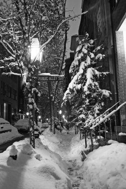 Boston, Massachusetts, ABD 'de kar yağışının stok görüntüsü