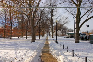 Boston, Massachusetts, ABD 'de kar yağışının stok görüntüsü