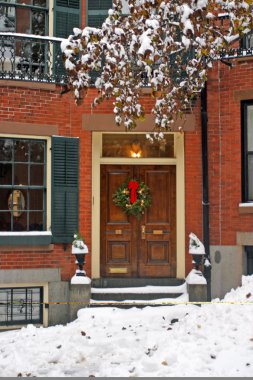 Boston, Massachusetts, ABD 'de kar yağışının stok görüntüsü
