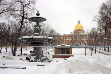 Boston, Massachusetts, ABD 'de kar yağışının stok görüntüsü