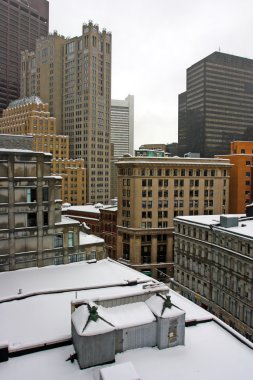 Boston, Massachusetts, ABD 'de kar yağışının stok görüntüsü