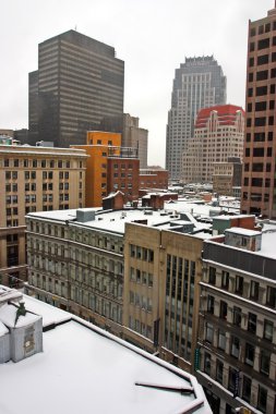 Boston, Massachusetts, ABD 'de kar yağışının stok görüntüsü