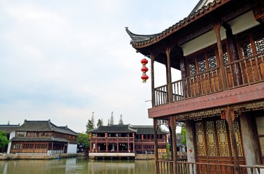 eski köy tarafından nehirde tekne ile shanghai