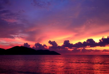 Penang, Malezya batımında dramatik deniz manzarası